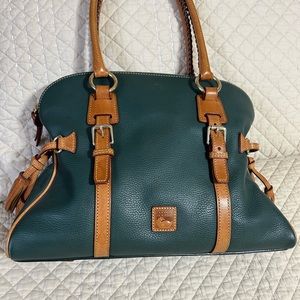 Unique Dooney and Bourke DARK HUNTER GREEN Pebble Leather Bag